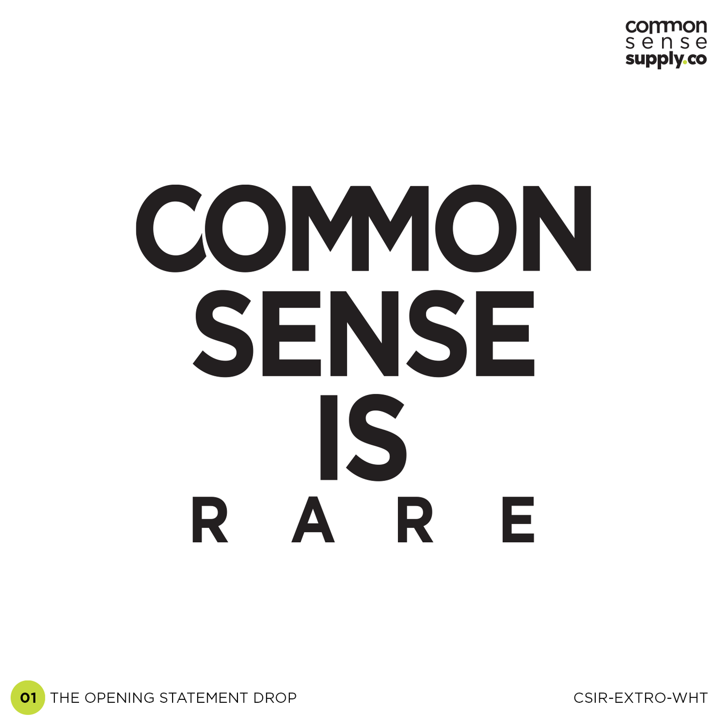 COMMON SENSE IS RARE – EXTROVERTED EDITION